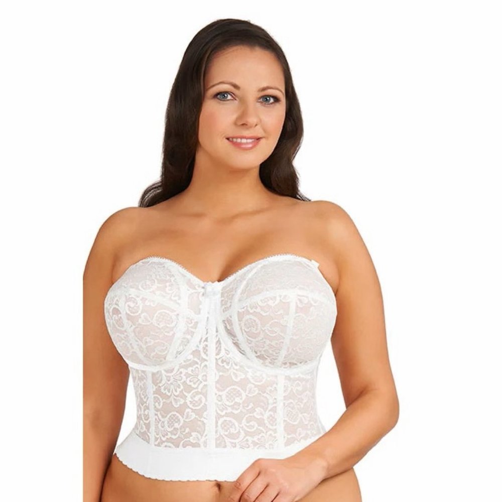 Goddess GD069WHE Lace Bridal Bustier Sizes 36F - 40F & 42D Available